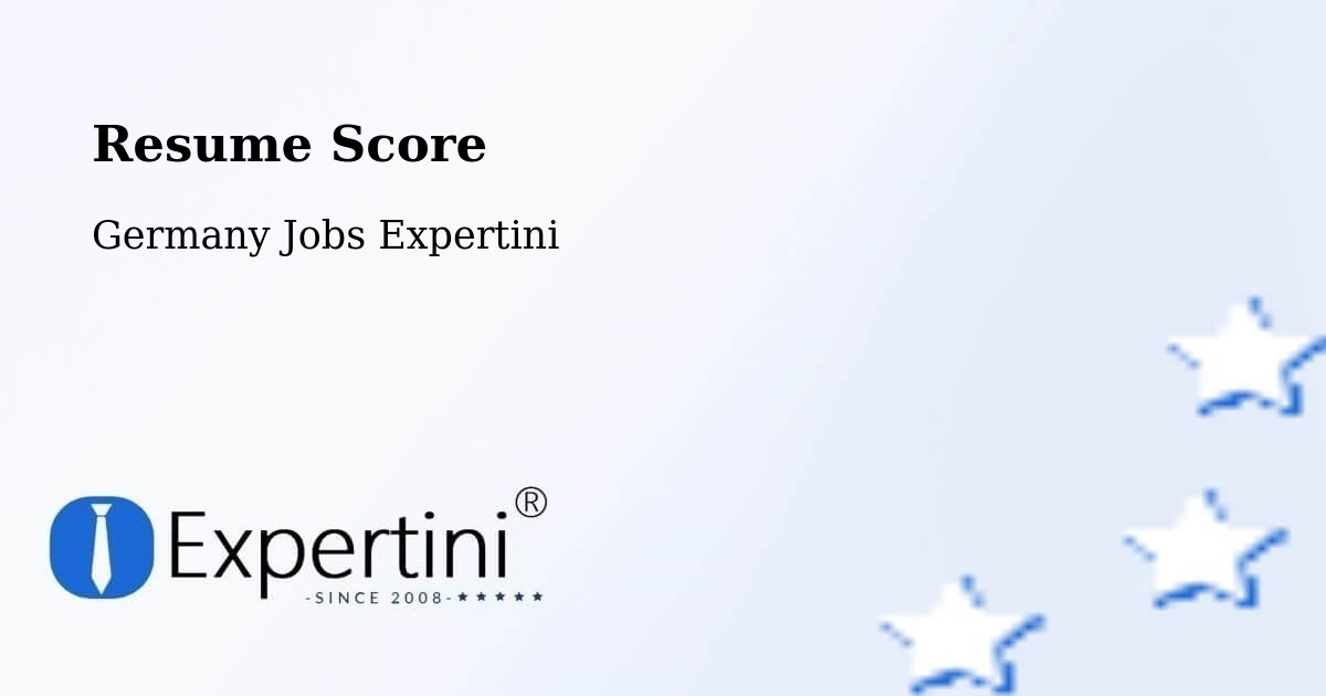 Resume Score & Job Description Match Tool – Schafstädt - Germany Jobs Expertini